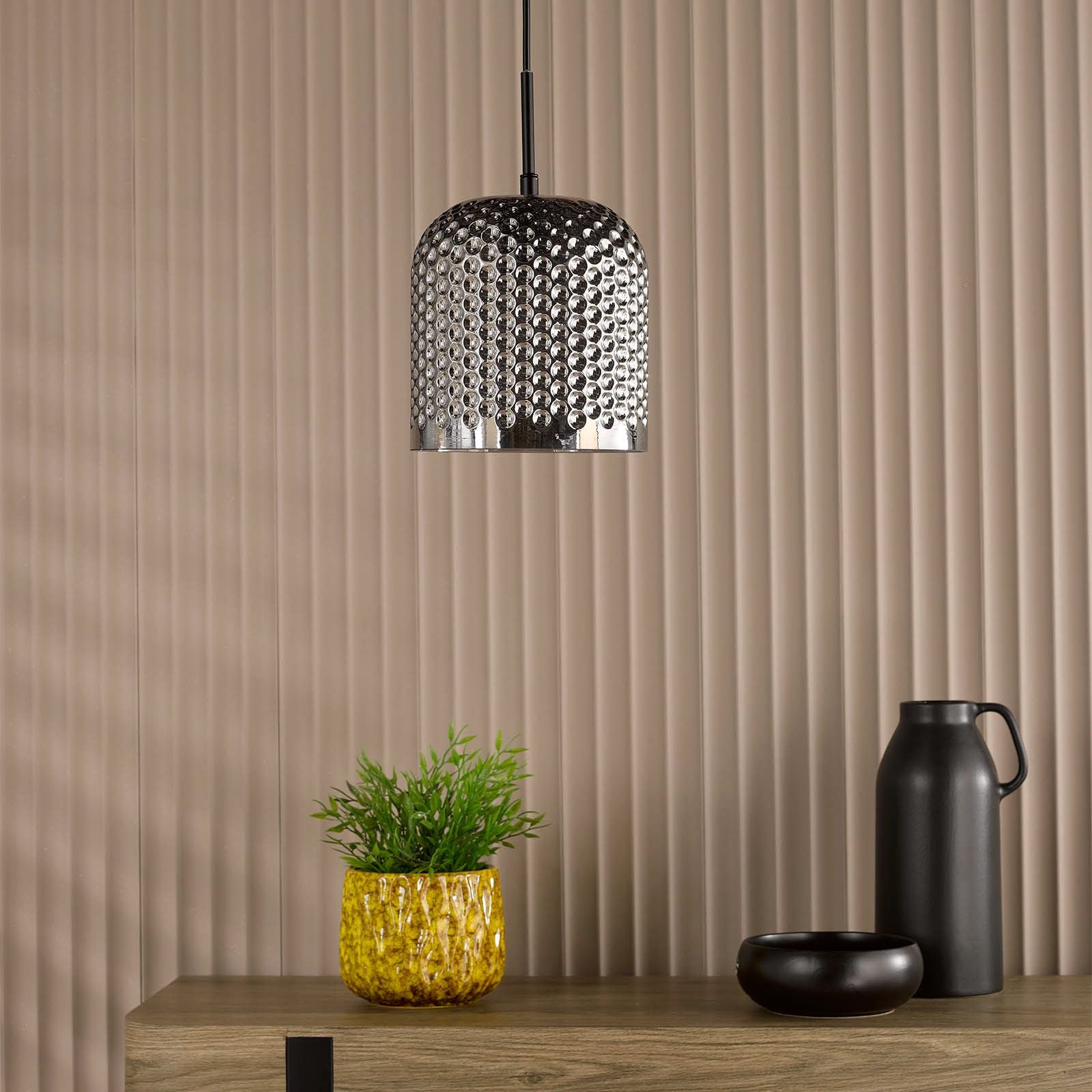 Esila Pendant Matt Black and Smoked Glass