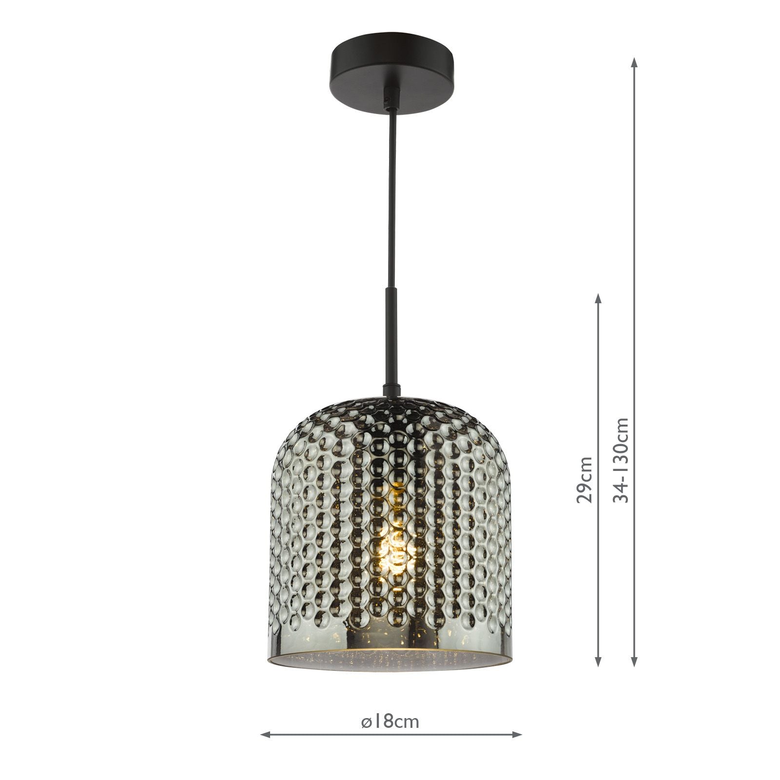 Esila Pendant Matt Black and Smoked Glass
