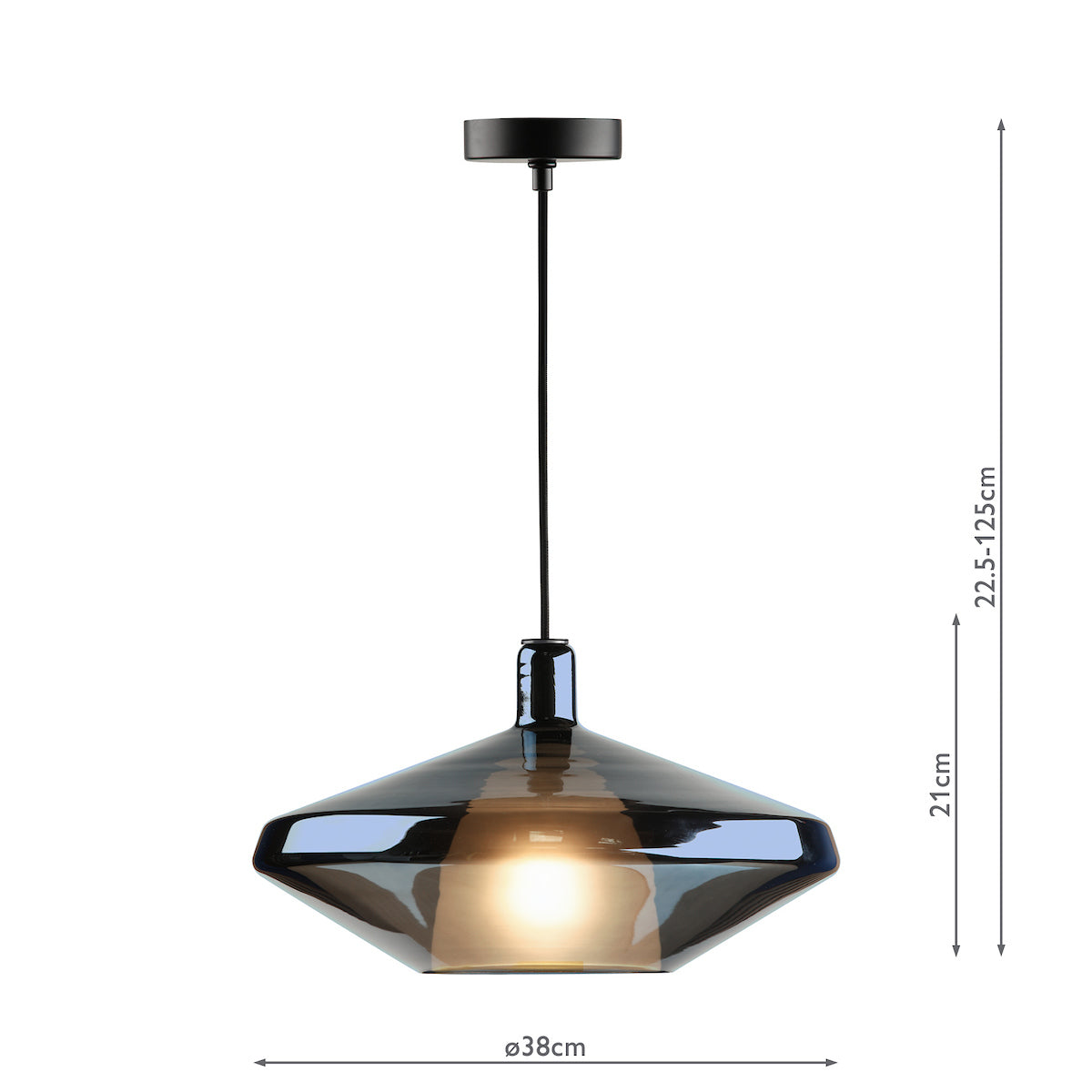 Esmeralda Single Pendant Blue Glass and Opal Glass 1