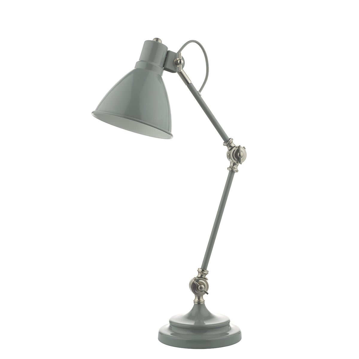 Eunice Task Table Lamp Grey & Satin Nickel