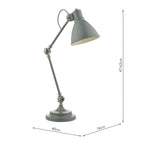 Eunice Task Table Lamp Grey & Satin Nickel