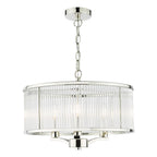 Evelyn 3 Light Pendant Polished Nickel and Glass
