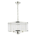 Evelyn 3 Light Pendant Polished Nickel and Glass