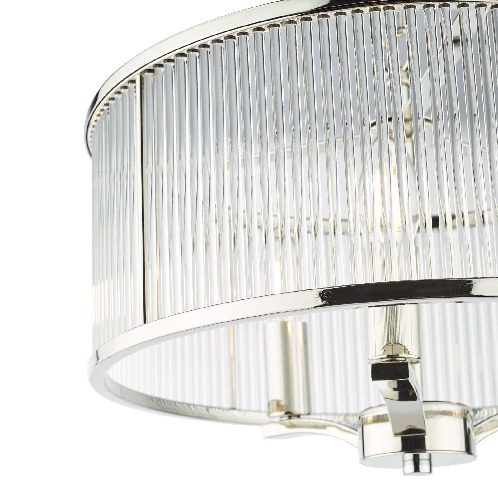 Evelyn 3 Light Pendant Polished Nickel and Glass