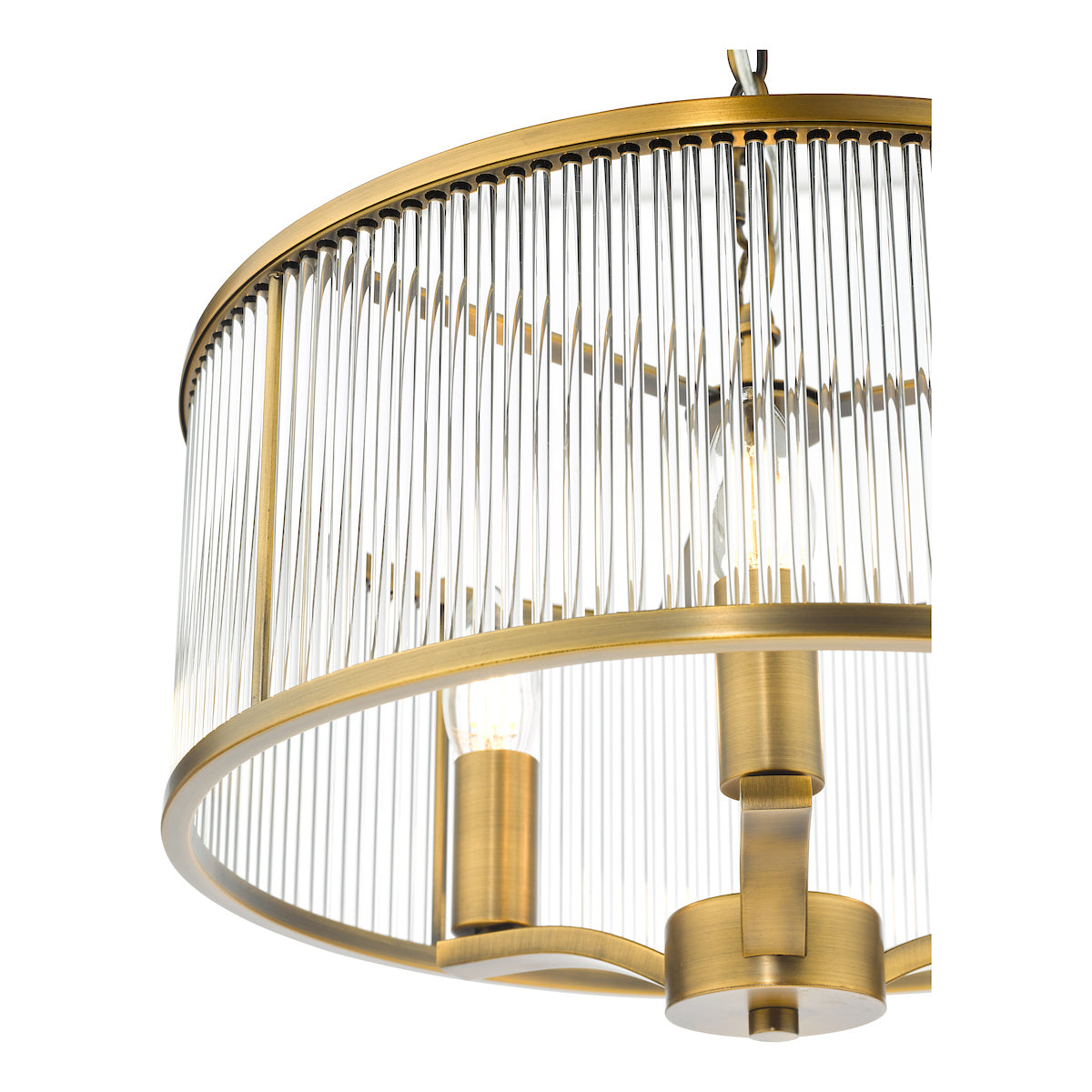 Evelyn 3 Light Pendant Antique Bronze and Glass