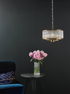 Evelyn 3 Light Pendant Antique Bronze and Glass