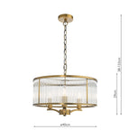 Evelyn 3 Light Pendant Antique Bronze and Glass