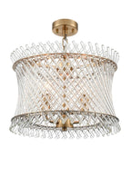 Ethereal 3lt Pendant in Aged Brass