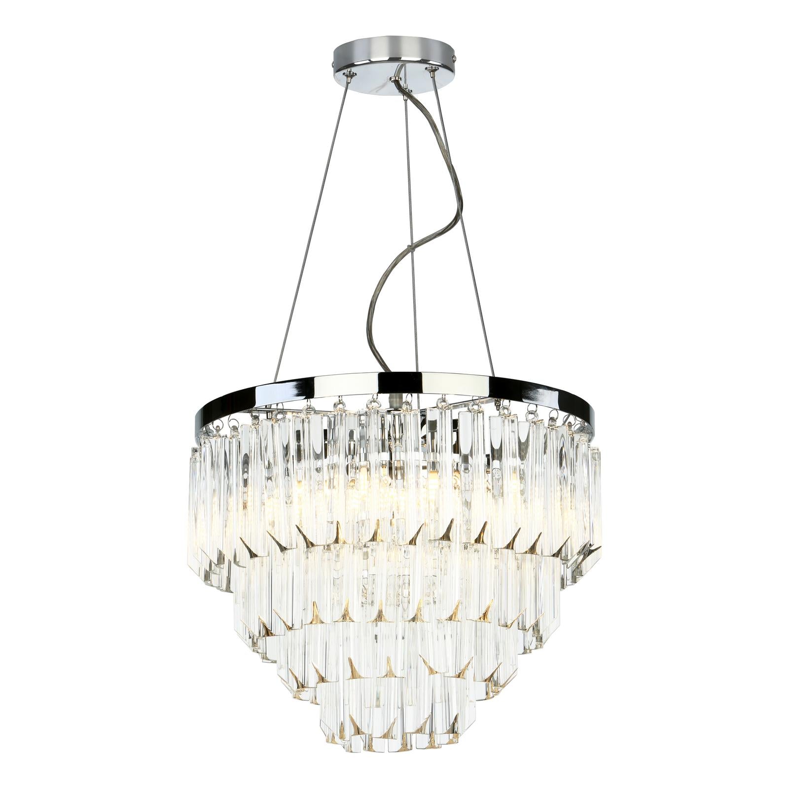 Fame 5 Light Pendant Polished Chrome Glass