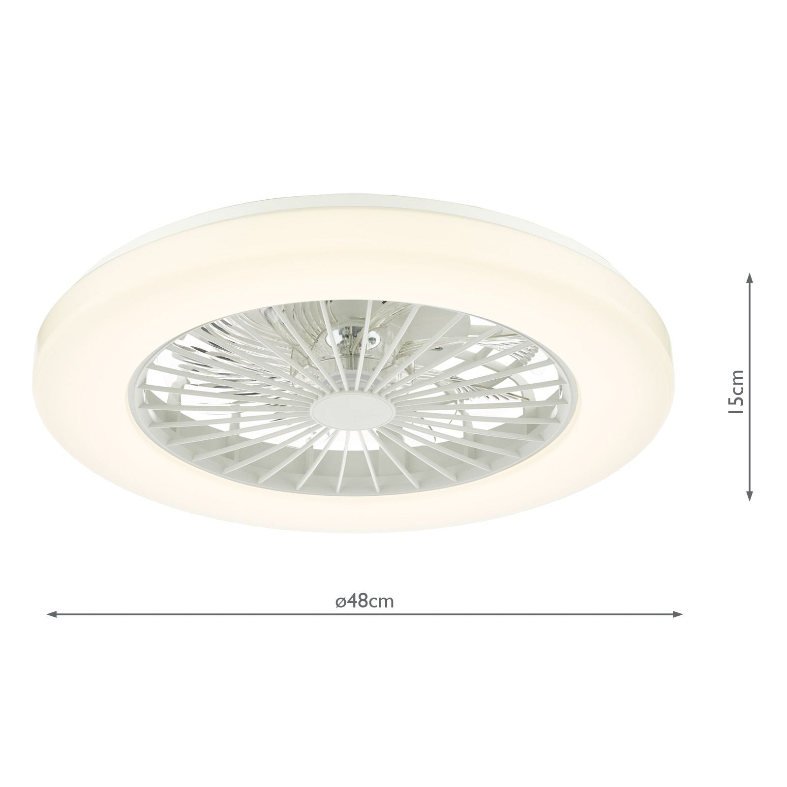 Fan Flush White Fitting Only LED