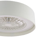 Fan Flush White and White With Shade LED