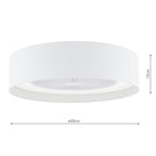 Fan Flush White and White With Shade LED