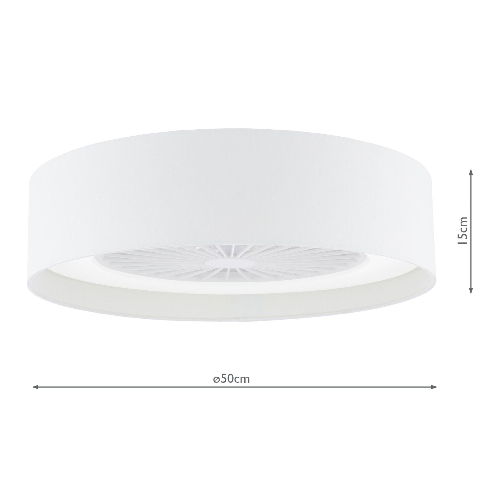 Fan Flush White and White With Shade LED