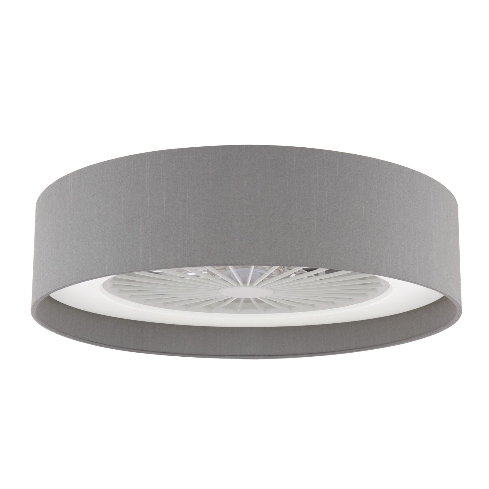 Fan Flush White and Grey With Shade LED