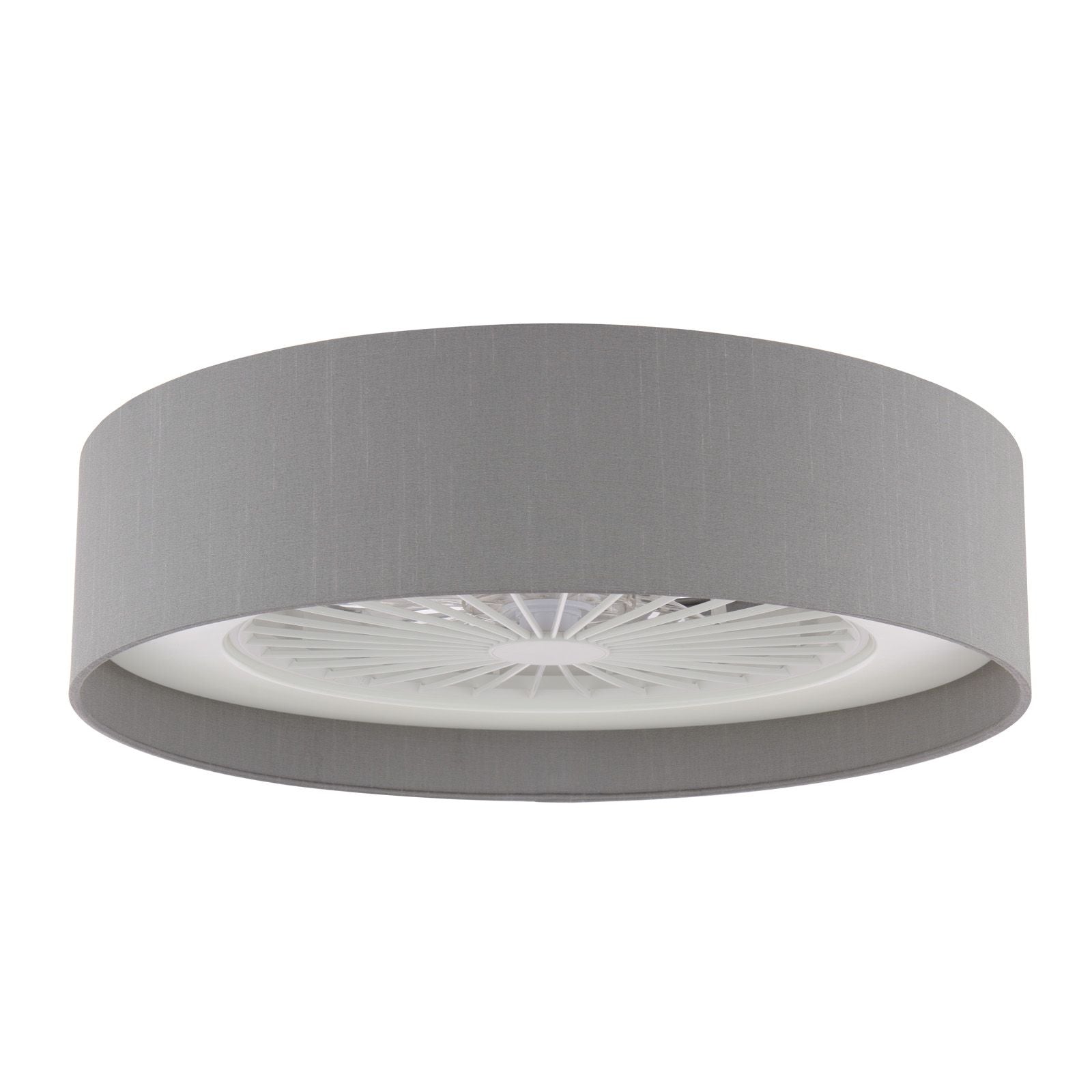 Fan Flush White and Grey With Shade LED