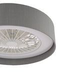 Fan Flush White and Grey With Shade LED