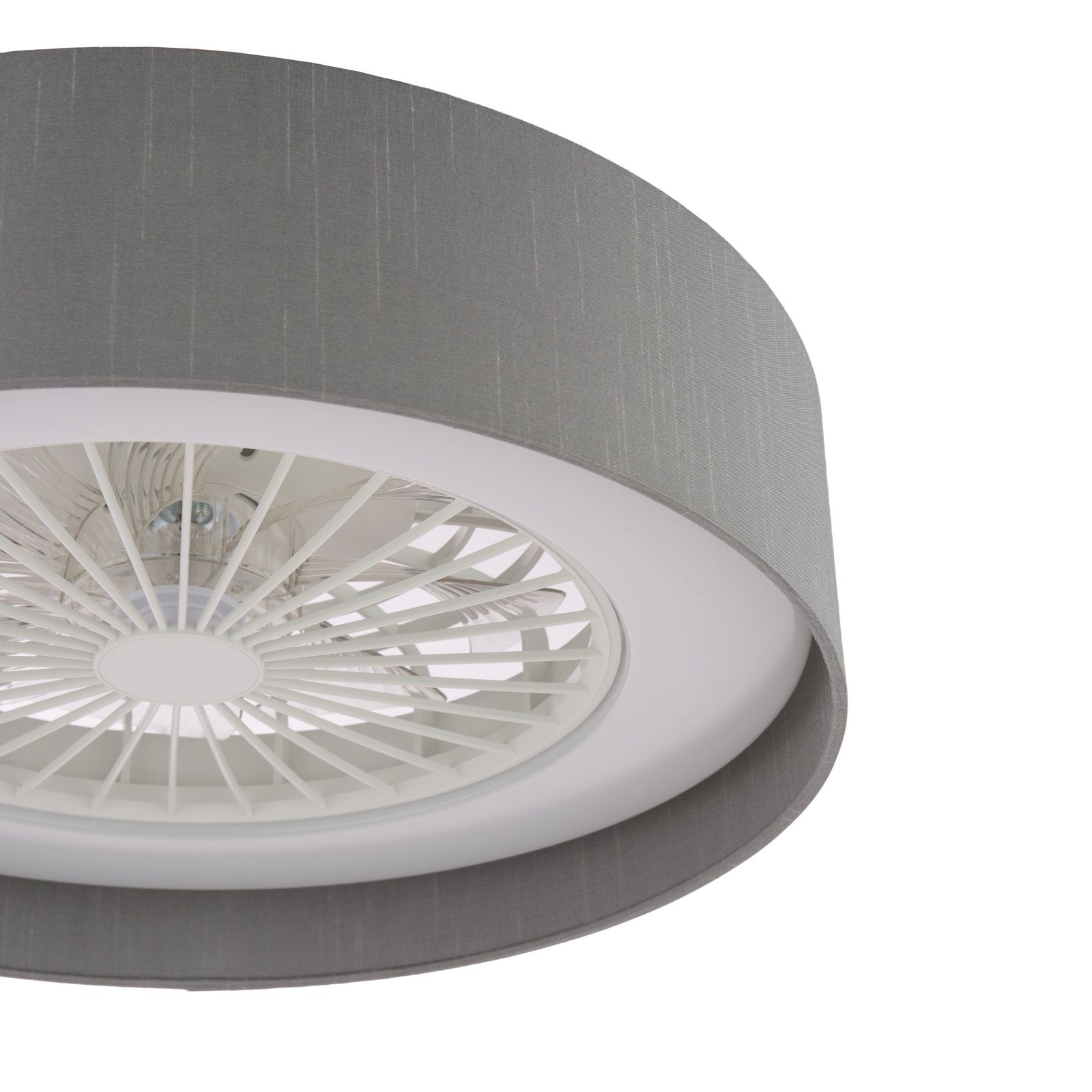 Fan Flush White and Grey With Shade LED