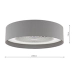 Fan Flush White and Grey With Shade LED