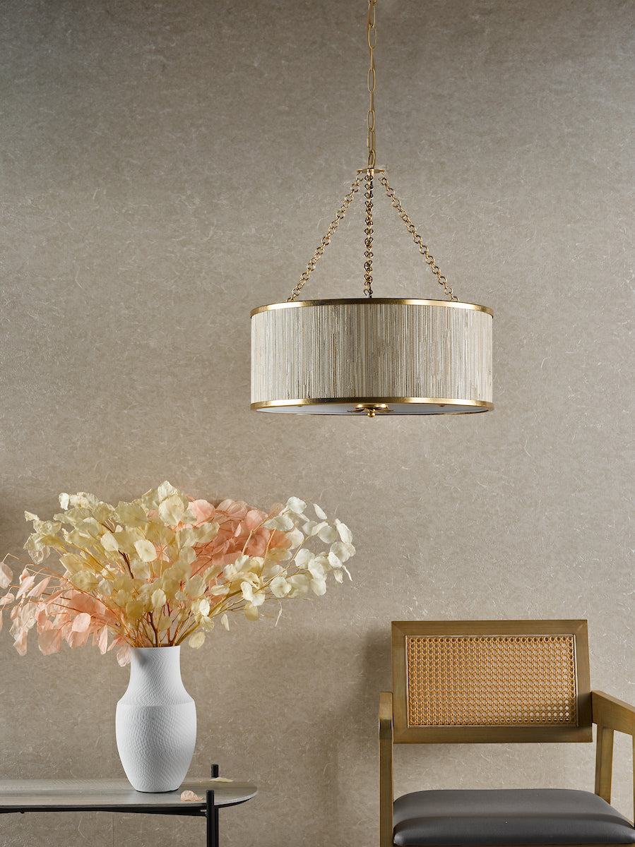 Fenella 5 Light Pendant Gold Leaf