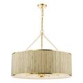 Fenella 8 Light Pendant Gold Leaf and Seagrass Shade