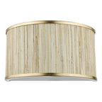 Fenella 2 Light Wall Light Gold Leaf and Seagrass