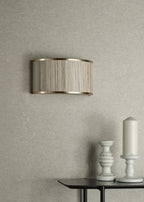 Fenella 2 Light Wall Light Gold Leaf and Seagrass