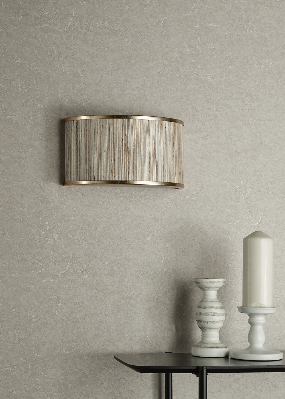 Fenella 2 Light Wall Light Gold Leaf and Seagrass