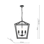 Fionn 4 Light Pendant Matt Black
