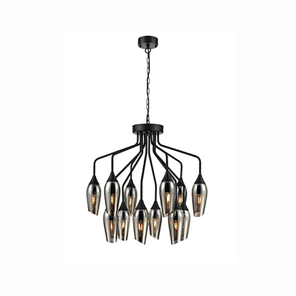 Taper 12 light with Smoked Glass