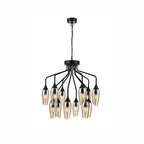 Taper 12 light with Amber Glass