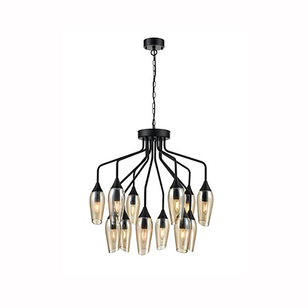 Taper 12 light with Amber Glass