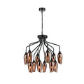Taper 12 light with Copper Glass