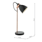 Frederick Task Lamp Black & Copper