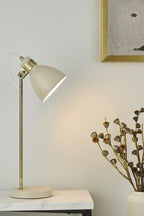 Frederick Task Table Lamp Cream Antique Brass