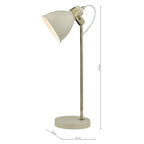 Frederick Task Table Lamp Cream Antique Brass