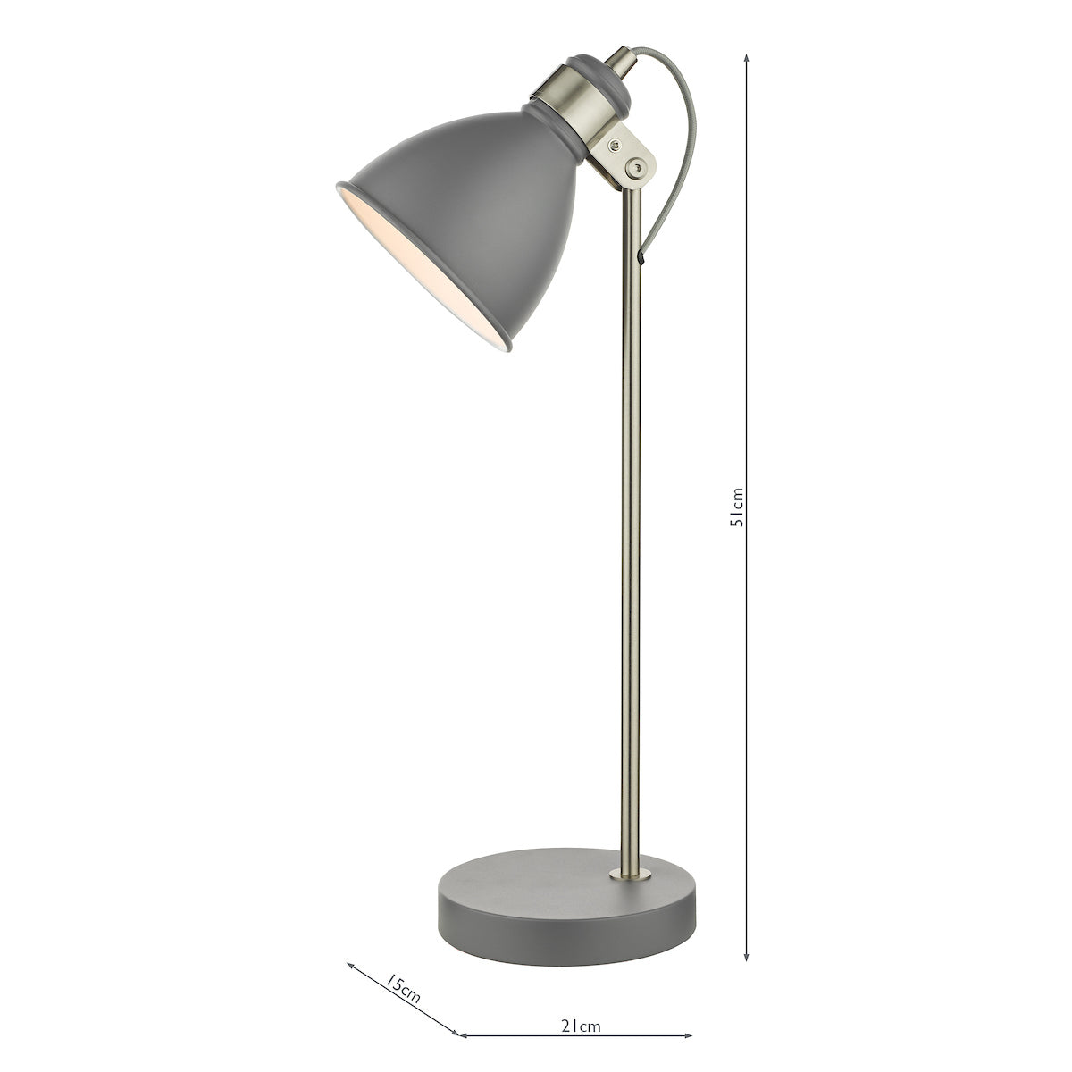 Frederick Task Table Lamp Dark Grey Satin Chrome