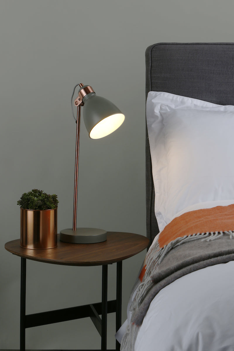 Frederick Task Lamp Grey & Copper
