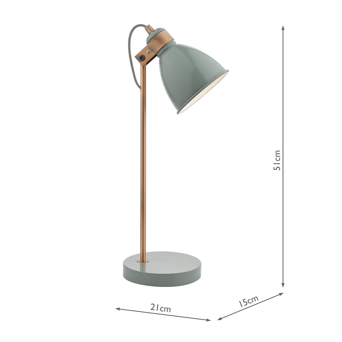 Frederick Task Lamp Grey & Copper