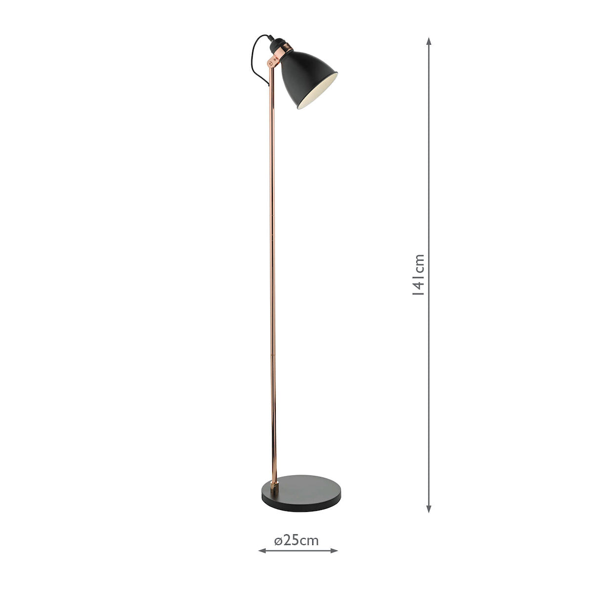 Frederick Task Floor Lamp Black & Copper