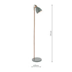 Frederick Task Floor Lamp Grey & Copper