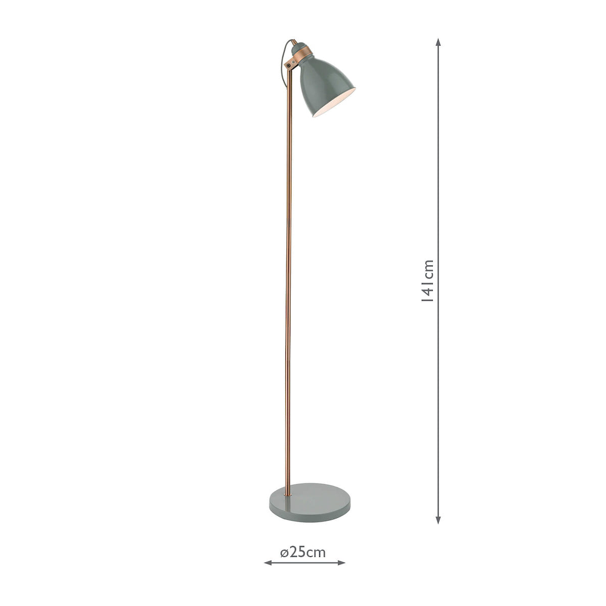 Frederick Task Floor Lamp Grey & Copper