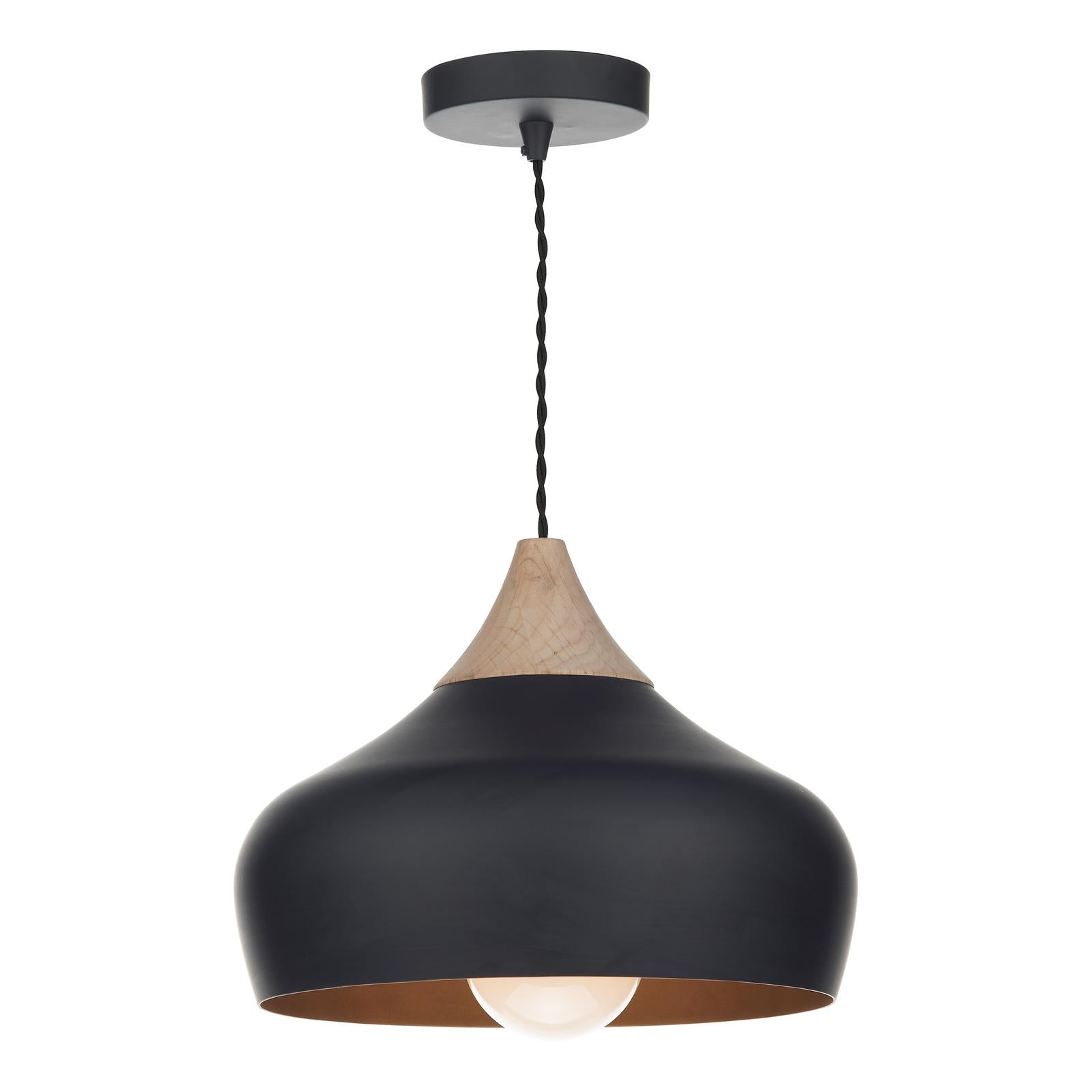 Gaucho 1 Light Pendant Black