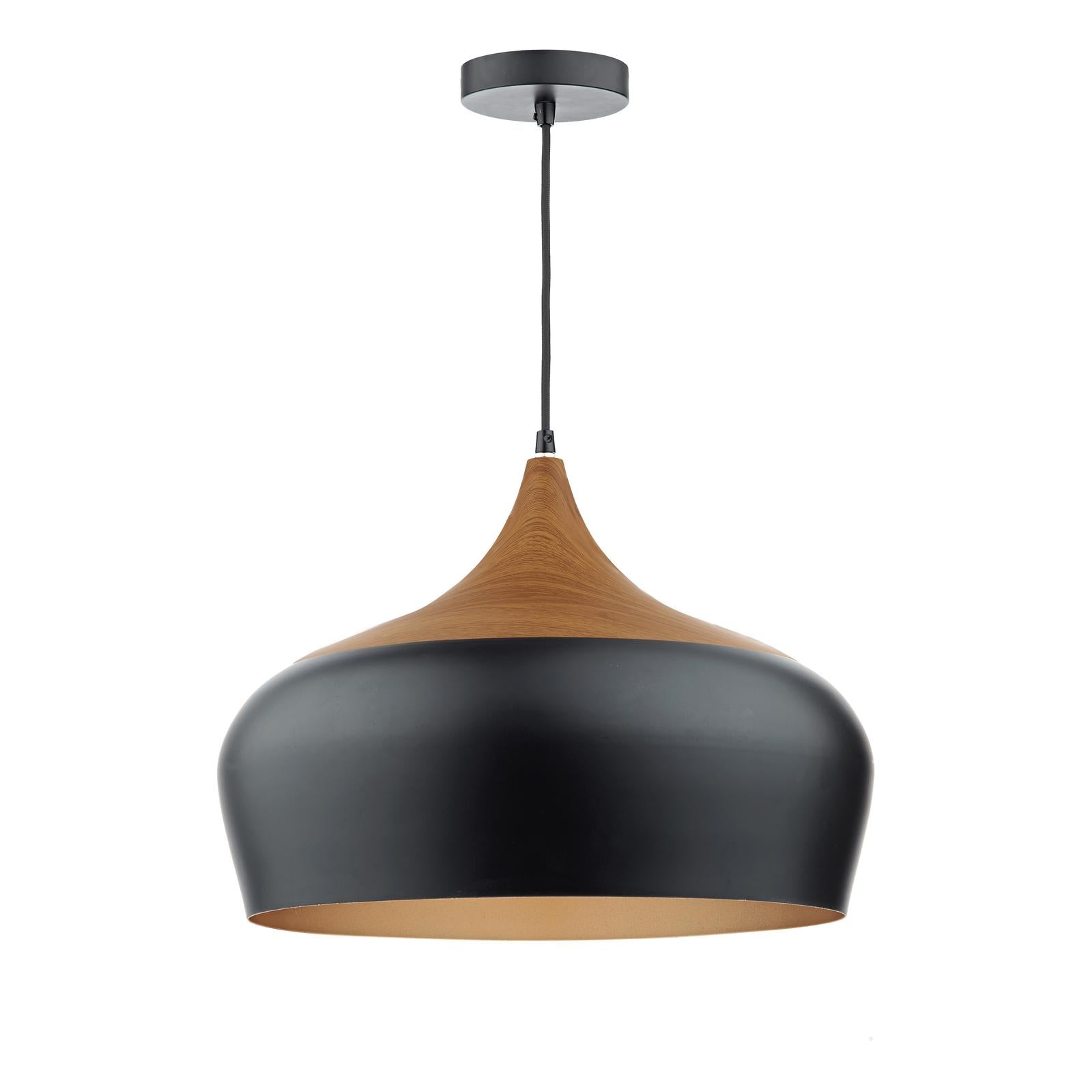 Gaucho 1 Light Pendant Black Large