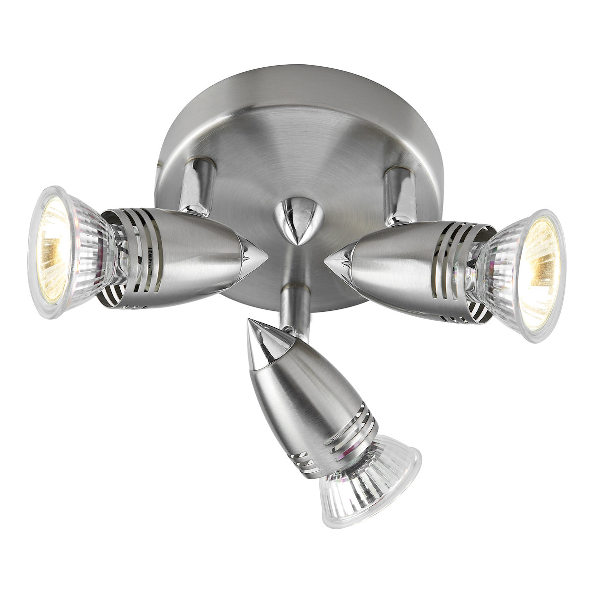Gemini 3 Light Plate Spotlight Satin Chrome (Multipack)