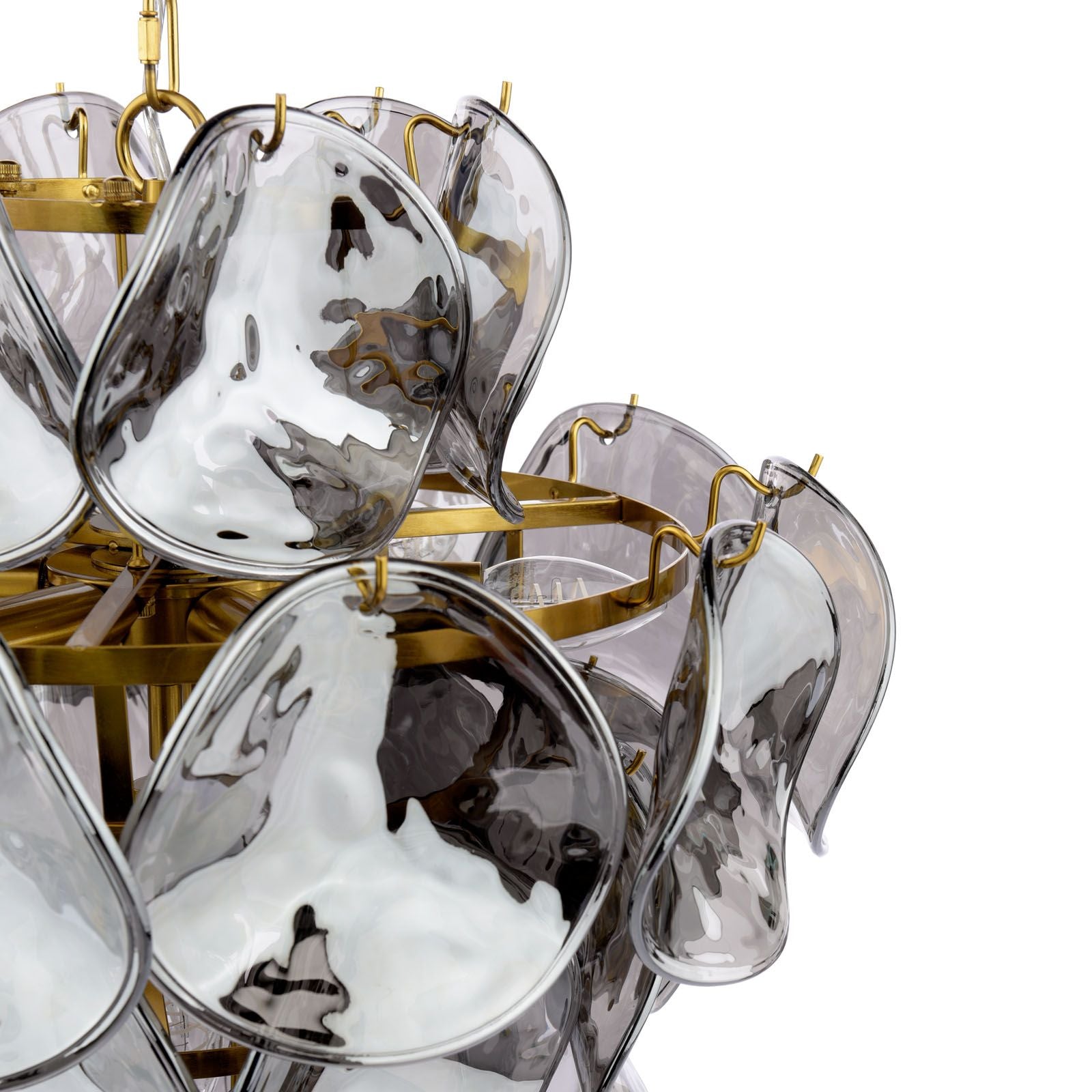 Genoa 8 Light Pendant Natural Brass and Smoked Glass