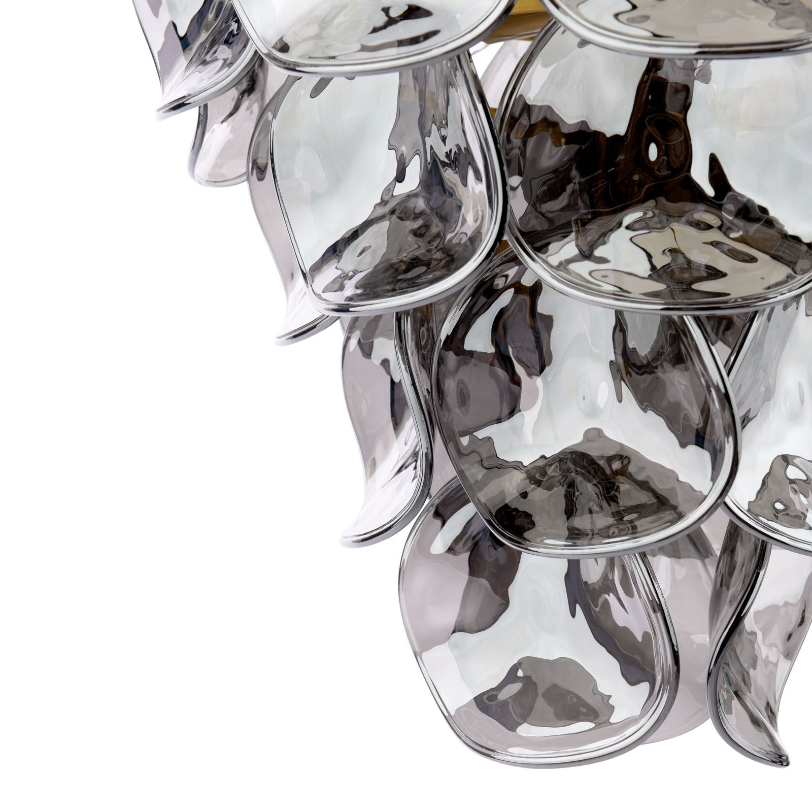 Genoa 8 Light Pendant Natural Brass and Smoked Glass