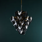 Genoa 8 Light Pendant Natural Brass and Smoked Glass
