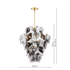 Genoa 8 Light Pendant Natural Brass and Smoked Glass