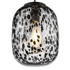 Gethin Pendant Matt Black Glass and Black Confetti Glass