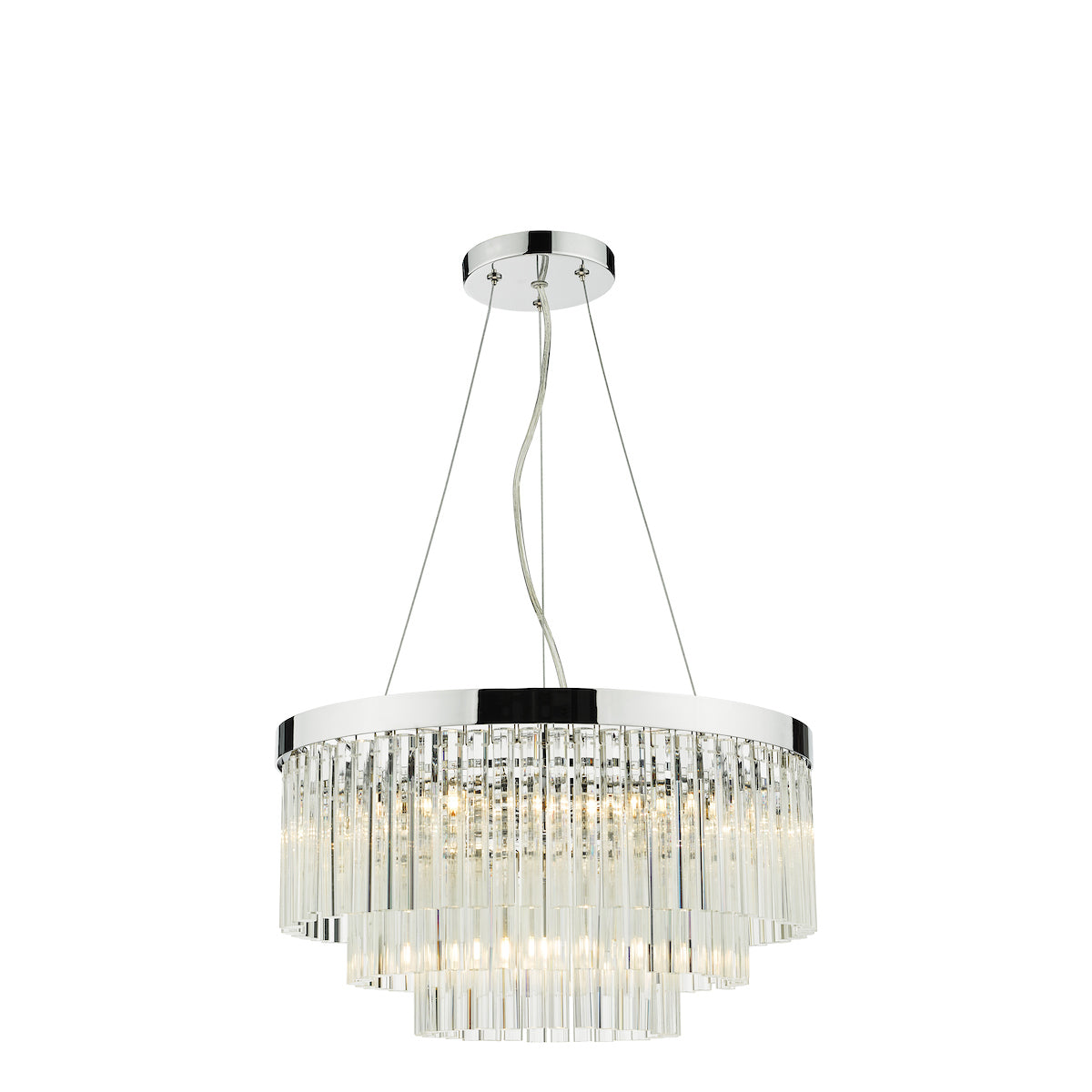 Giovana 5 Light Pendant Polished Chrome Clear Glass